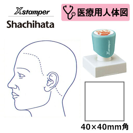【シヤチハタ】医療用人体図(頭・左側) Xスタンパー 角型印 4040号(印面サイズ:40×40mm) 医療・病院・看護師・ナース・整体師 はんこ スタンプ 【シヤチハタ】医療用人体図(頭・左側) Xスタンパー 角型印 4040号(印面サイズ:40×40mm) 医療・病院・看護師・ナース・整体師 はんこ スタンプ