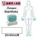 【シヤチハタ】医療用人体図 全身(女性背面) Xスタンパー 角型印 2060号 ( 印面サイズ:20×60mm ) 医療・病院・看護師・ナース・整体師 はんこ スタンプ