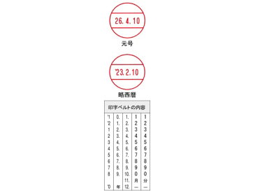 【シャチハタ】データースタンプ14号小判 赤ゴム日付印 印面のみ