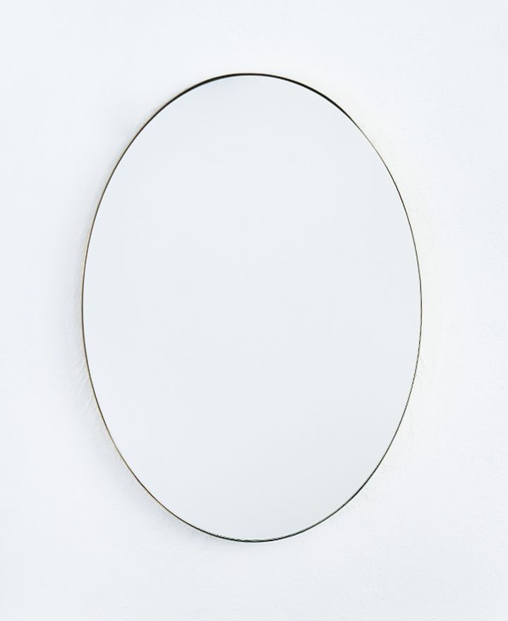 壁掛けミラー おしゃれ 丸形 オーバル型 Brass oval mirror 真鍮 ブラス 北欧 洗面所 玄関 お手洗い トイレ ヨーロッパ ラウンド 長丸 円形 ゴールド 高級 新築 DIY [2]