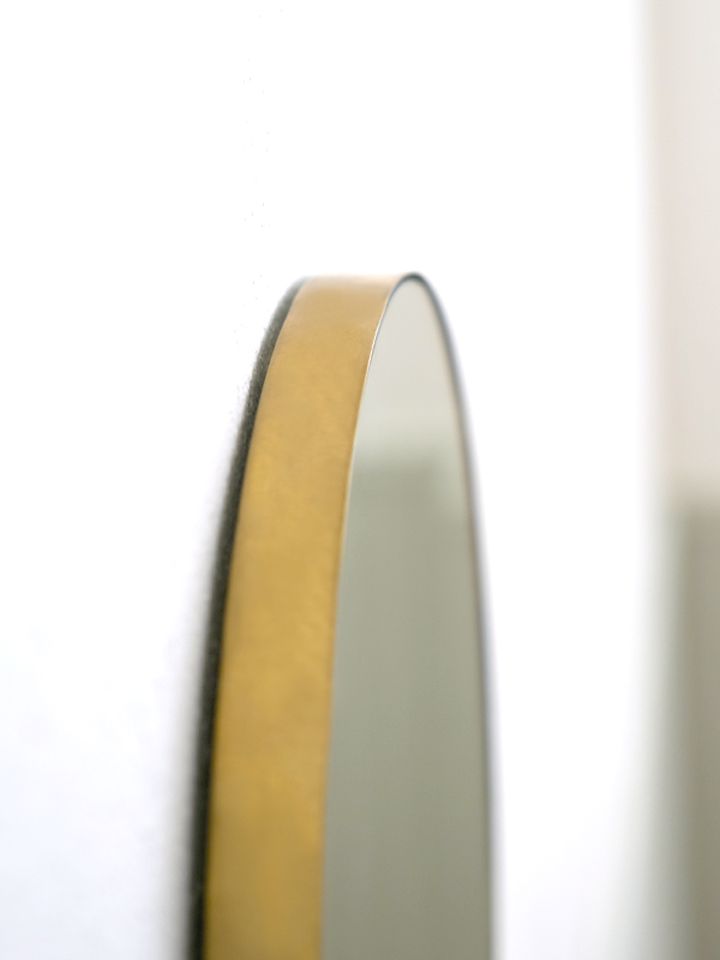 壁掛けミラー おしゃれ 丸形 オーバル型 Brass oval mirror 真鍮 ブラス 北欧 洗面所 玄関 お手洗い トイレ ヨーロッパ ラウンド 長丸 円形 ゴールド 高級 新築 DIY [3]