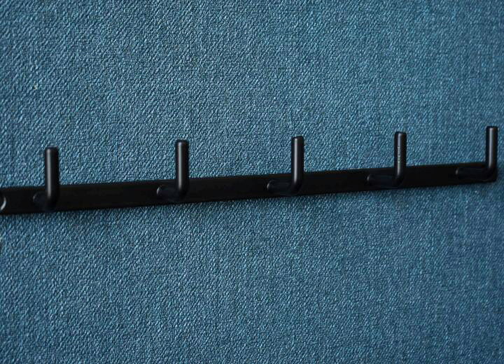 アイアンウォールフック アイアンバーL字連結フックバー Mサイズ：幅28cm×3cm×3.5cm ブラック 玄関 リビング こども部屋 吊り下げ お洒落