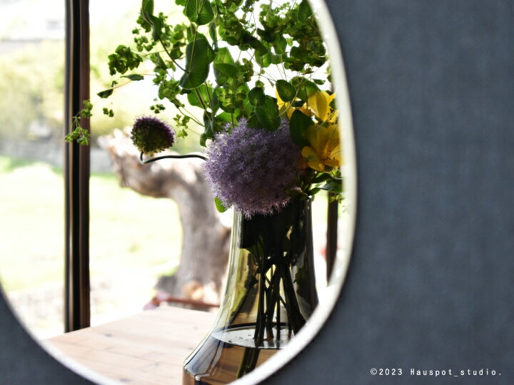 鏡 壁掛け 割れにくい アクリルミラー 真鍮 ブラスウォールミラー Sサイズ 約23cm丸 真鍮製ピン付き 壁掛け鏡 軽量 軽い 取り付け簡単 おしゃれ 北欧 プレゼント ギフト インテリア雑貨 [3]