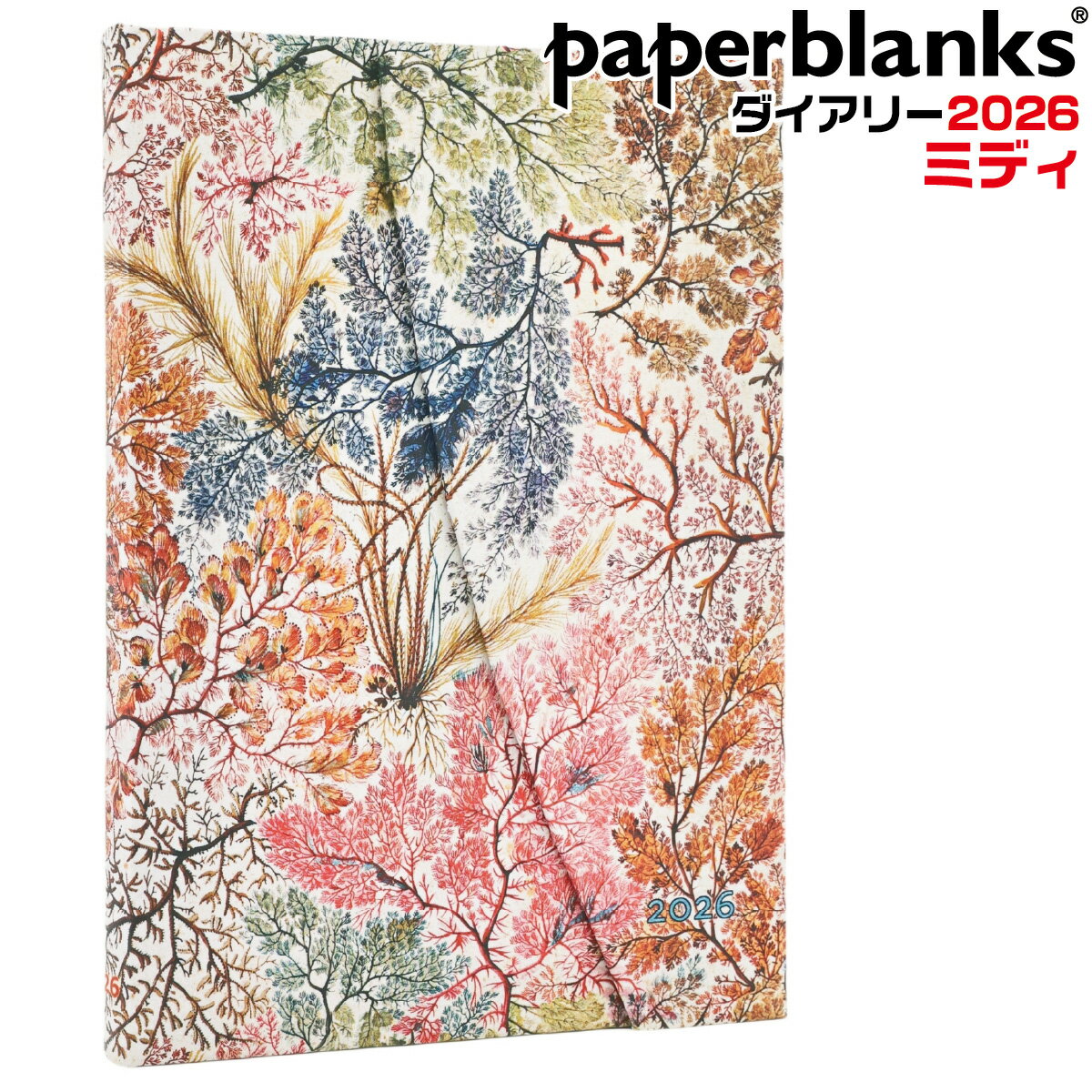 ペーパーブランクス 2026 手帳 アネモネ ミディ DJ1210-9 ハードカバー マグネット 留め具 130×180mm ..
