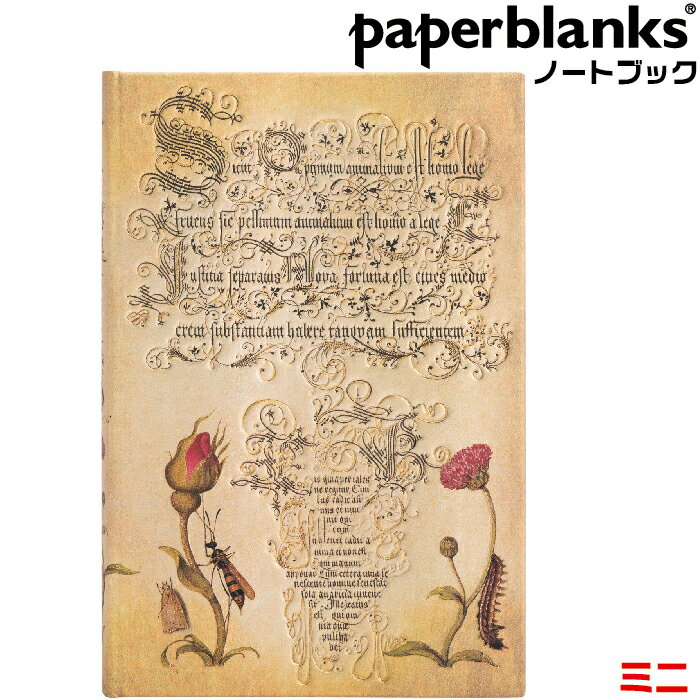 ペーパーブランクス ノート ミニ ミラ・ボタニカ フレミッシュローズ 罫線 ハードカバー PB8123-4 ゴム..
