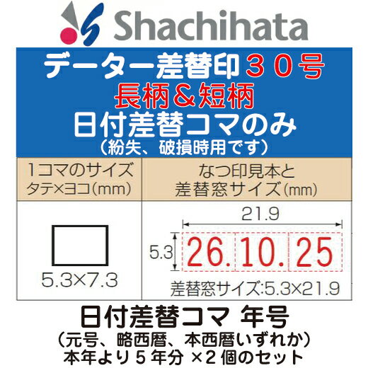 日付差替コマ 年号のみ データー差替印 丸型印30号専用 シャチハタ 印鑑 はんこ ハンコ 日付 しゃちはた 文房具 データ印 日付印 オシャレ シヤチハタ 判子 事務用品 事務 文具 データ差替印 業務用 オフィス用品 丸型 差替コマ オフィスグッズ 差し替え印