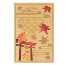 御朱印帳 紅葉 もみじ 木製 24129CMO クルーシャル B6変型判 120×180mm 36ページ 高級 スタンプ帳 アルバム帳 透かし彫り かわいい 美...