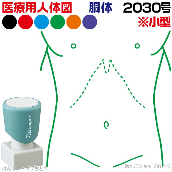 人体図 シャチハタ 医療用人体図 胴体 角型印 2030 医療 スタンプ |カルテ 人体図 イラスト 用 スタン..