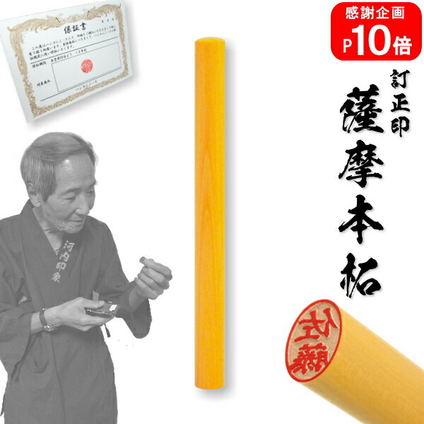 訂正印（彫刻）☆薩摩本柘　小判　☆