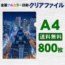 A4 クリアファイル フルカラー 印刷 800枚 両面 全面 オリジナル 写真 販促 ノベルティ ギフト 記念品 粗品