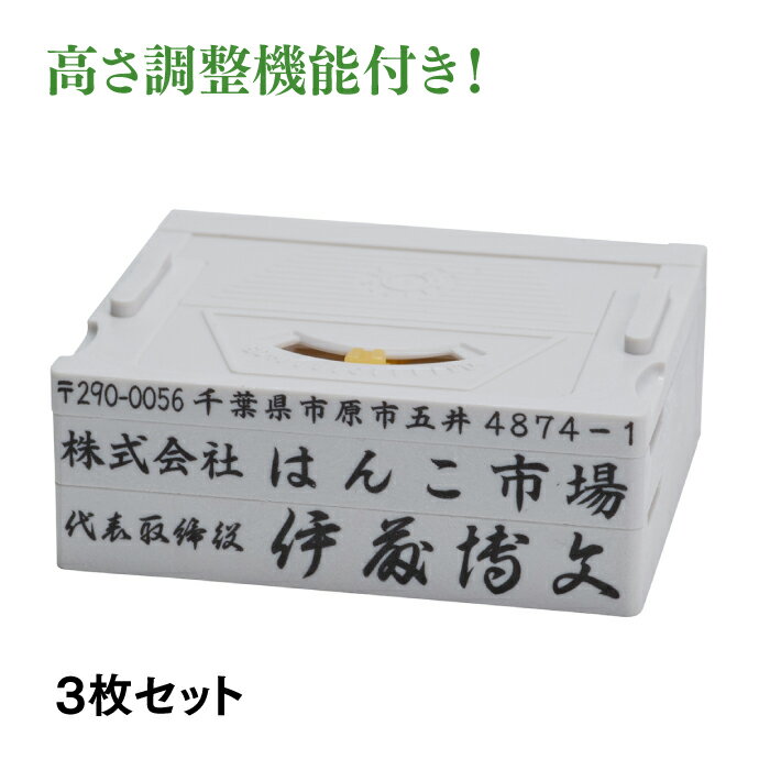 アドレスマークII／3枚 ゴム印 組み合わせゴム印 親子判 セパレートタイプ 送料無料