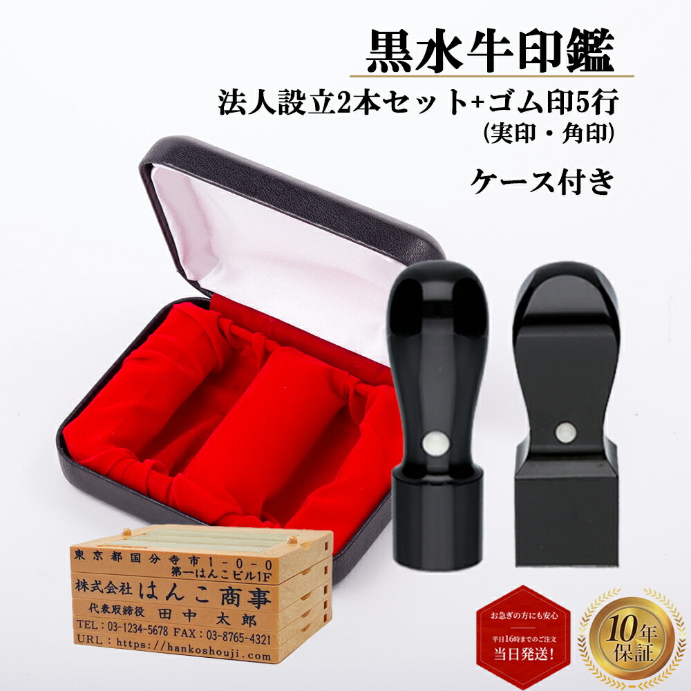 ＼今だけポイント最大5倍／ はんこ 印鑑 ハンコ 判子 法人印鑑 会社印 実印 角印 ゴム印5行 3点セット ..