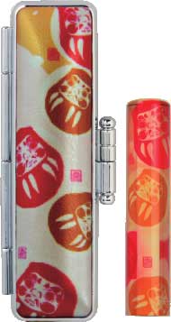 【最大1000円OFFクーポン発行中】【送料無料:メール便発送】和ざいくPremium 椿だるま wy-100 ケースセット かわいいはんこ 実印 銀行印 認印...