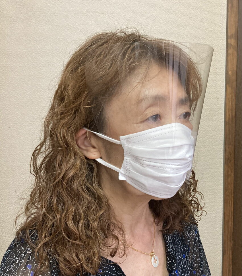 飛沫対策 フェイスガード マスク装着タイプ 使い捨て 50枚セット