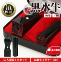 法人印鑑 セット 2本 法人印 はんこ 【代表印18mm（天丸） 角印24mm 黒水牛】 会社設立 会社印 専用ケース付 印章 送料無料 法人用 会社 印鑑セット 法人 印鑑 会社印 法人印 代表者印 いんかん 仕事 会社印鑑 登記