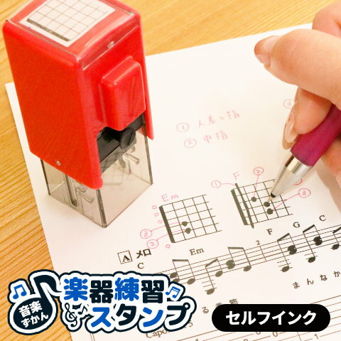 【お買い物マラソン期間中 店内全品P2倍&送料無料】「音楽ずかん 楽器練習スタンプ」（セルフインクタ..