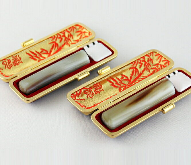 【10%OFFクーポン配布中】 印鑑・はんこ 実印・銀行印・認印 オランダ水牛/ 2本セット【15.0/18.0】 最高級本トカゲ印鑑ケース(金枠)付 個人印鑑...