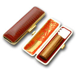 送料無料◆印鑑 はんこ 銀行印 彩樺 SAIKA 12mm トカゲ皮ケース【金枠】 [印鑑 作成 銀行印 印鑑ケース付き セット はんこ 名前 ハンコ 判子 ギ...