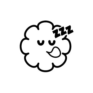 ゴム印 イラストスタンプ 8×8mm【スヤスヤ-雲】H-002 [スタンプ はんこ 判子 ハンコ ワンポイント 定型 イラスト かわいい 可愛い おしゃれ]【メール便配送対応商品】