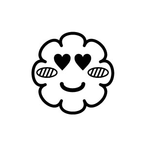 ゴム印 イラストスタンプ 8×8mm【目がハート-雲】H-006 [スタンプ はんこ 判子 ハンコ ワンポイント 定型 イラスト かわいい 可愛い おしゃれ]【メール便配送対応商品】のサムネイル