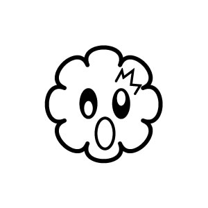 樂天商城 - ゴム印 イラストスタンプ 8×8mm【びっくり-雲】H-008 [スタンプ はんこ 判子 ハンコ ワンポイント 定型 イラスト かわいい 可愛い おしゃれ]【メール便配送対応商品】