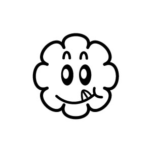 Hanko Seal - ゴム印 イラストスタンプ 8×8mm【エヘッ-雲】H-010 [スタンプ はんこ 判子 ハンコ ワンポイント 定型 イラスト かわいい 可愛い おしゃれ]【メール便配送対応商品】