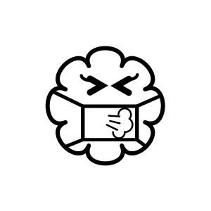 ゴム印 イラストスタンプ 8×8mm【ゴホゴホ-雲】H-020 [スタンプ はんこ 判子 ハンコ ワンポイント 定型 イラスト かわいい 可愛い おしゃれ]【メール便配送対応商品】のサムネイル