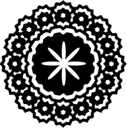 Hanko Seal - ゴム印 レーススタンプ 30×30mm lace3030-018 [模様 スタンプ レース柄 定型 イラスト ゴム印 はんこ ハンコ 判子 かわいい 可愛い おしゃれ]