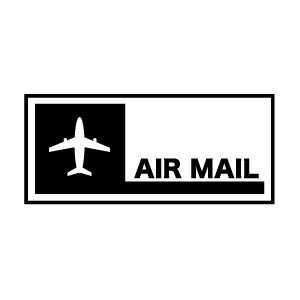 ゴム印/ショップスタンプ「AIR MAIL」 23×51mm/shop2351-009
