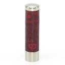 送料無料◆印鑑 はんこ チタン印鑑 銀行印 革張りリザードチタン(赤) 15.0mm [印鑑 作成 銀行印 ハンコ 名前 判子 ギフト プレゼント お祝い 子供...