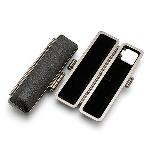 印鑑ケース【ブラックメタル枠】10.5mm-12mm用 黒(朱肉付き) 内側:ブラック [印鑑 ケース はんこケース ハンコケース はんこ 判子 実印 銀行印 ...