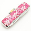 印鑑ケース きらめきラメケース 花柄 ピンク(10.5mm-12mm) [朱肉付 おしゃれ レディース 女性向け 印鑑 ケース かわいい 可愛い はんこケース ...