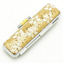 印鑑ケース きらめきラメケース 花柄 ゴールド(10.5mm-12mm) [朱肉付 おしゃれ レディース 女性向け かわいい 可愛い 印鑑 ケース はんこケース...