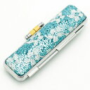 印鑑ケース きらめきラメケース 花柄 ブルー(10.5mm-12mm) [朱肉付 おしゃれ レディース 女性向け かわいい 可愛い 印鑑 ケース はんこケース ...