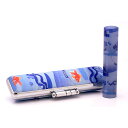 送料無料◆印鑑 はんこ 和ざいく・なごみざいく印鑑 ブルー系 WB-10 金魚(きんぎょ) 印鑑ケースセット(印材:12mm ケース:12mm用) [銀行印 認...