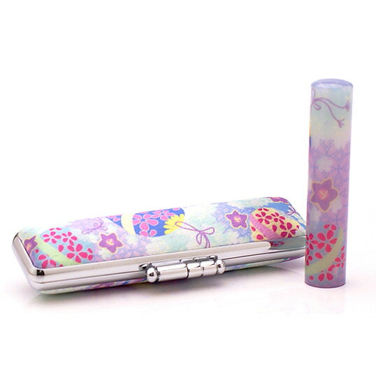 送料無料◆印鑑 はんこ 和ざいく・なごみざいく印鑑 ブルー系 WB-57 鈴なり(すずなり) 印鑑ケースセット(印材:12mm ケース:12mm用) [銀行印 ...