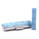 送料無料◆印鑑 はんこ 和ざいく・なごみざいく印鑑 ブルー系 WB-58 とんぼ 印鑑ケースセット(印材:12mm ケース:12mm用) [銀行印 認め印 認印...