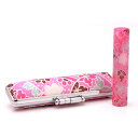 送料無料◆印鑑 はんこ 和ざいく・なごみざいく印鑑 ピンク系 WR-14 万葉(まんよう) 印鑑ケースセット(印材:12mm ケース:12mm用) [銀行印 認...