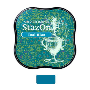 ツキネコ ステイズオン・ミディ SZM-63 ティールブルー [スタンプ台 インクパッド カラー お名前スタン..