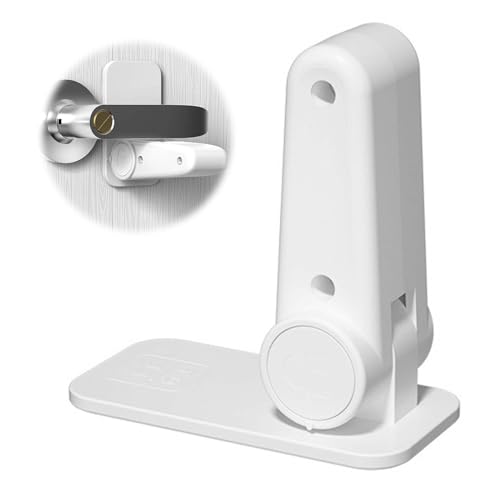 EsiFare ドアノブ ロックド 猫 ドアノブロック 子供 ドアストッパー 女子一人暮らし用 門止め器 安全ロック 猫ドア開け防止 ペット脱走防止 指挟み防止 180度回転 穴あけ不要 強力接着剤 落ち