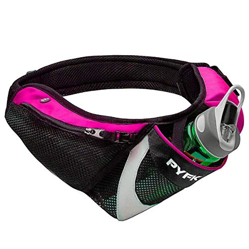 色：ローズレッド PYFK ランニング ポーチ ペットボトル 揺れない ウエストポーチ スマホ マラソン ジョギング ウォーキング スポーツ ランニングポーチ 大容量 レディース メンズ