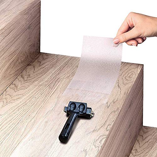 サイズ：10×60cm 滑り止めテープ 階段 滑り止め 転倒 スリップ防止 10*60cm 屋内 浴槽 剥がせる 透明 ペット 犬 階段マット ゴム PEVA製 防水 (透明15枚ローラー付き)