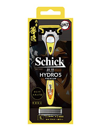 Schick(シック) 鬼滅の刃 我妻善逸 モデル ハイドロ5 プレミアム ホルダー (刃付き * 替刃1コ) カミソリスタンド付