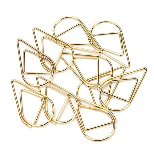 色：ゴールド Copeflap ゼムクリップ ペーパークリップ 30個セット 大きい メモクリップ かわいい しずく (ゴールド)