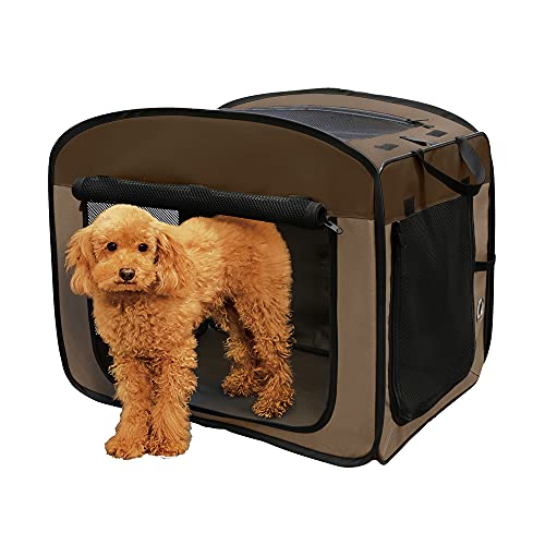 サイズ：67L x 46W x 56H cm アイリスオーヤマ 犬 猫 ケージ 折りたたみ アウトドア 防災 ブラウン 小型犬用 幅67*奥行45.5*高さ56cm