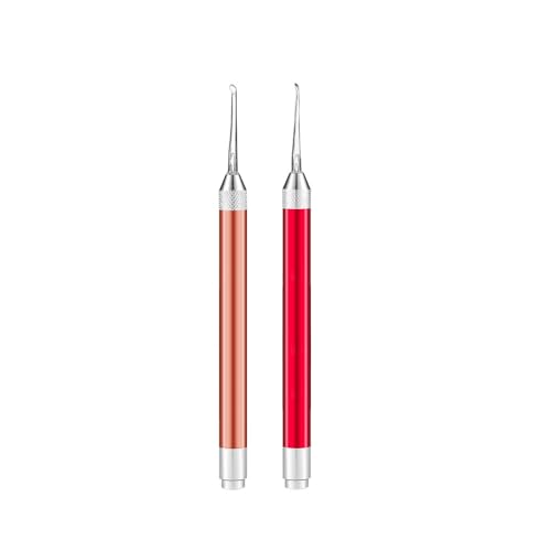 サイズ：赤とローズゴールド 2個セットLEDライト付き 耳かき 耳掃除セット イヤークリーナー ピンセット みみかき 子供用 お年寄り用 家庭用 携帯便利 (赤とローズゴールド)