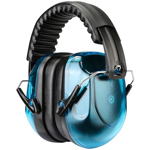 色：クリスタルブルー [ProCase] 大人用 防音イヤーマフ、遮音 調整可能なヘッドバンド付き 耳カバー 耳あて 聴覚保護ヘッドフォン、ノイズ減少率：NRR 28dB -クリスタルブルー