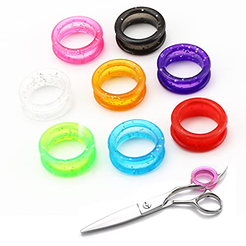 Liroyal 美容師 セニング はさみ シザーリング 指穴調整リング 8個入 シザー ヘアカット 散髪はさみ カラー