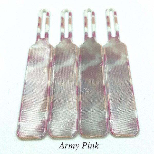 迷彩柄 ジップタグ型 リフレクター 小さめ 4pcs 3色（Army Green / pink /black）...