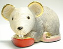 チーズを食べるネズミ(大) 607ねずみ ネズミ 鼠 干支 十二支 正月 陶器 置物 動物 おしゃれ かわいい 贈り物 プレゼント